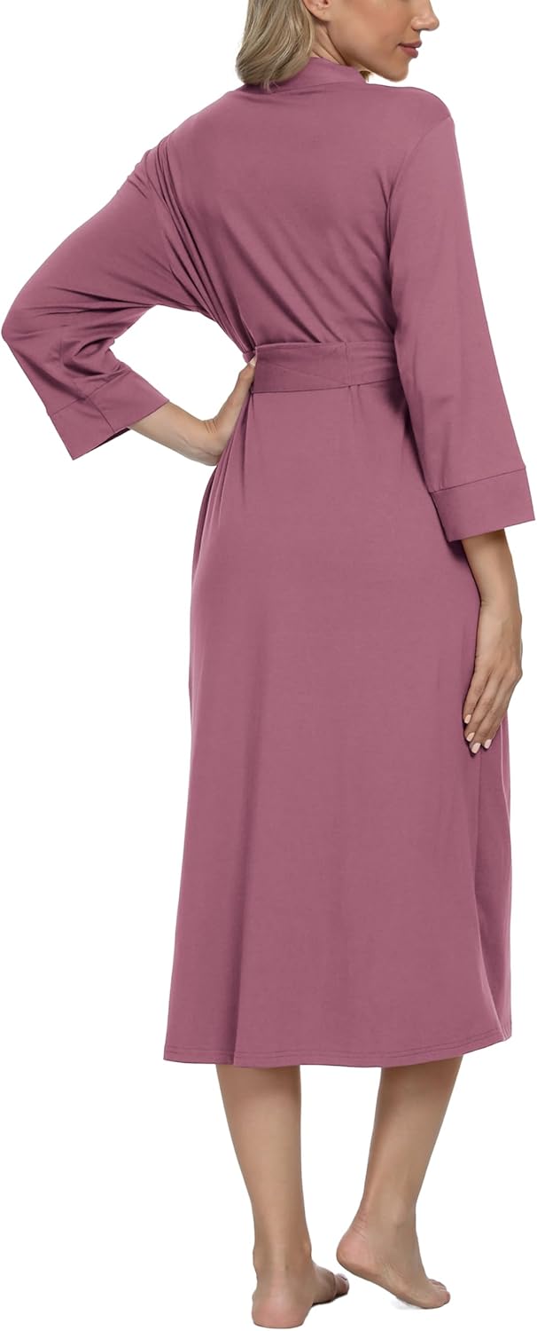 Xpenyo Women's Maternity Sleepwear,Labor/Delivery/Nursing/Hospital Nightgown Kimono Robes Long Pregnancy Loungewear - Image 4