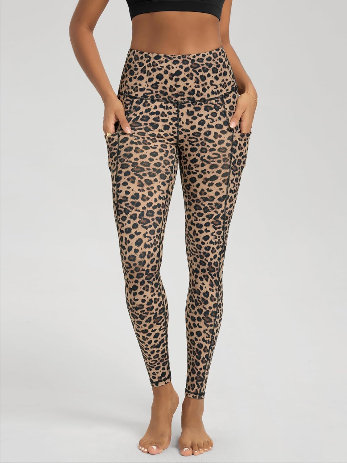 ODODOS Women's High Waisted Yoga Leggings with Pockets, Tummy Control Non See Through Workout Athletic Running Yoga Pants