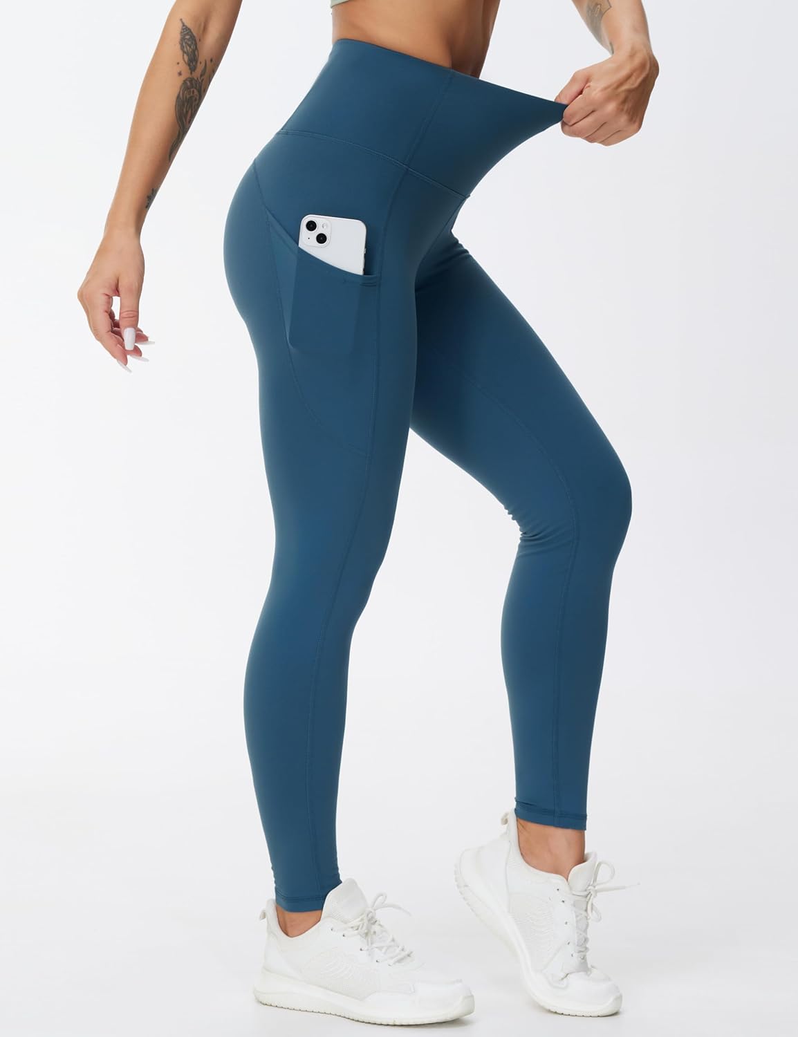 THE GYM PEOPLE Women's High Waist Yoga Pants Buttery Soft Stretchy Tummy Control Workout Athletic Leggings with Pockets - Image 3