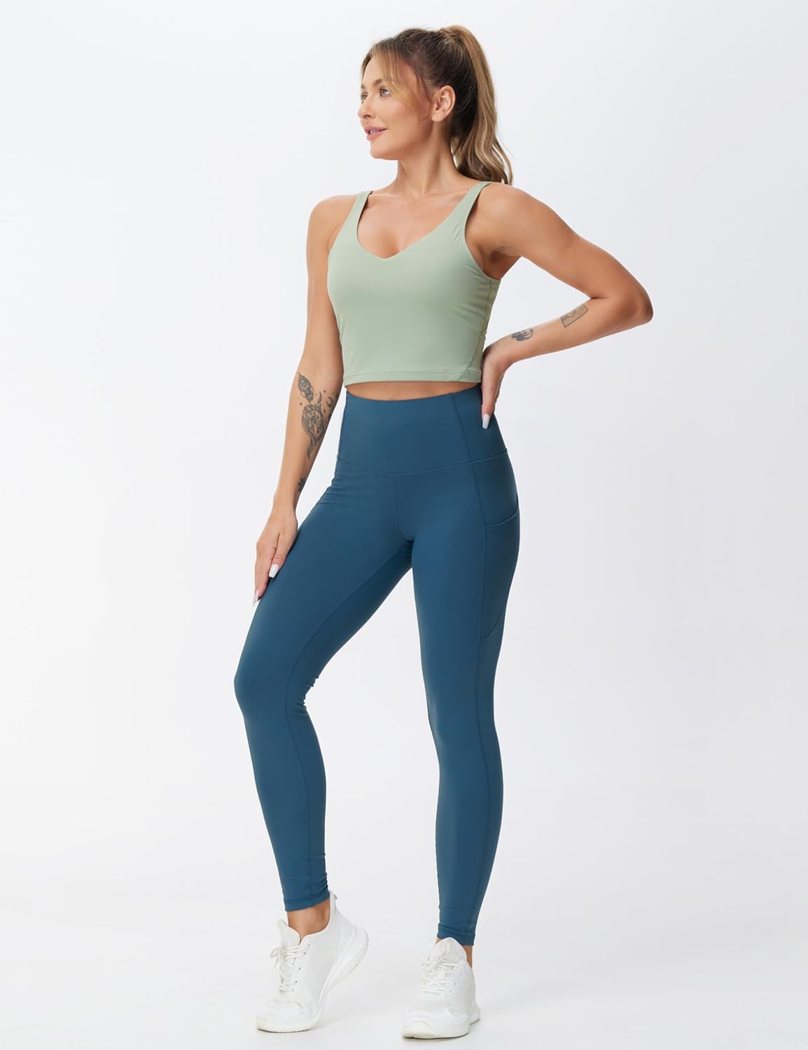 THE GYM PEOPLE Women's High Waist Yoga Pants Buttery Soft Stretchy Tummy Control Workout Athletic Leggings with Pockets - Image 4