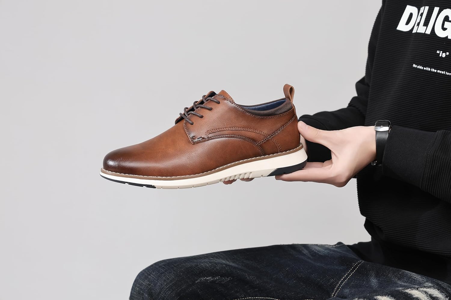 DECARSDZ Mens Dress Shoes Casual Oxford Shoes Business Formal Derby Sneakers Walking Shoe