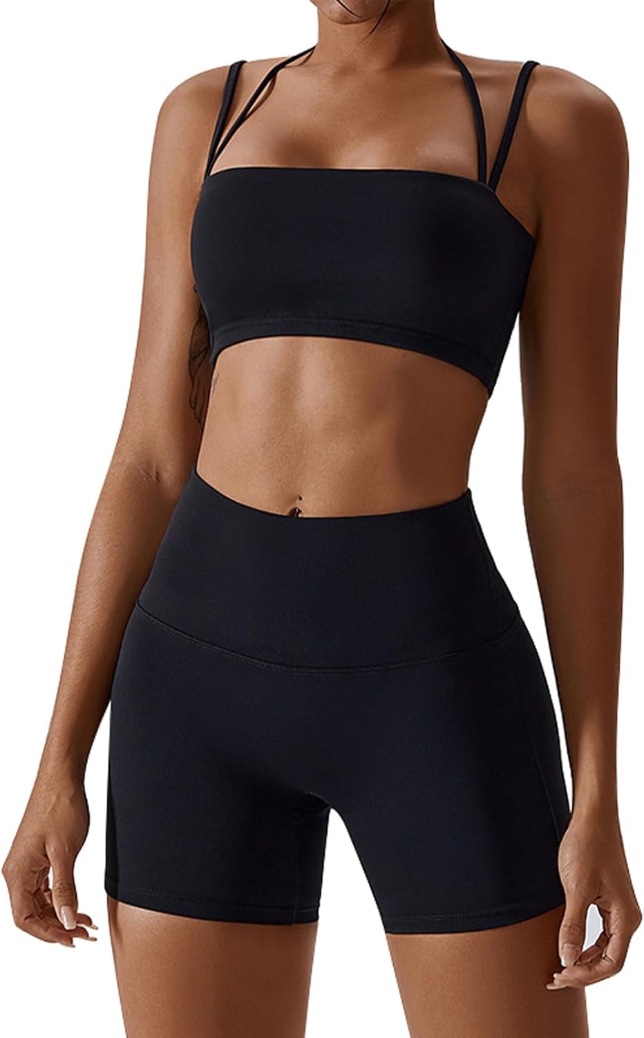 IMEKIS Women's Workout Sets 2 Piece Yoga Outfit High Waisted Biker Shorts Leggings Sports Bra Gym Fitness Clothes Tracksuit - Image 9