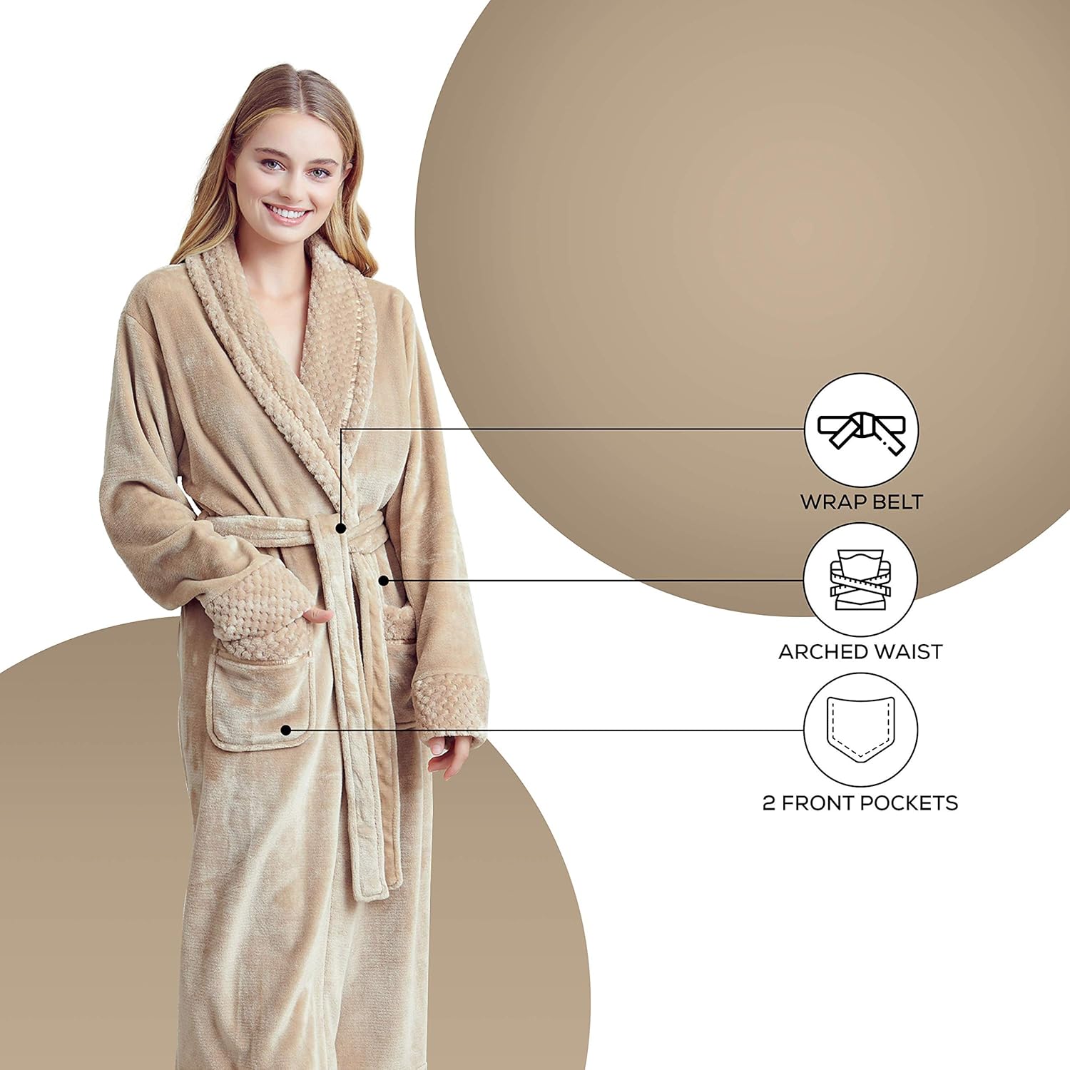 Womenu2019s Comfortable Fleece Bathrobe u2013 Plush Soft Robe for Women- Lounging & Relaxation- Comfort & Stylish Look