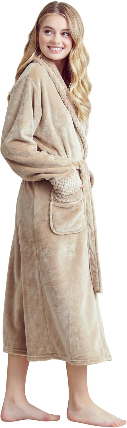 Alternative view of Womenu2019s Comfortable Fleece Bathrobe u2013 Plush Soft Robe for Women- Lounging & Relaxation- Comfort & Stylish Look