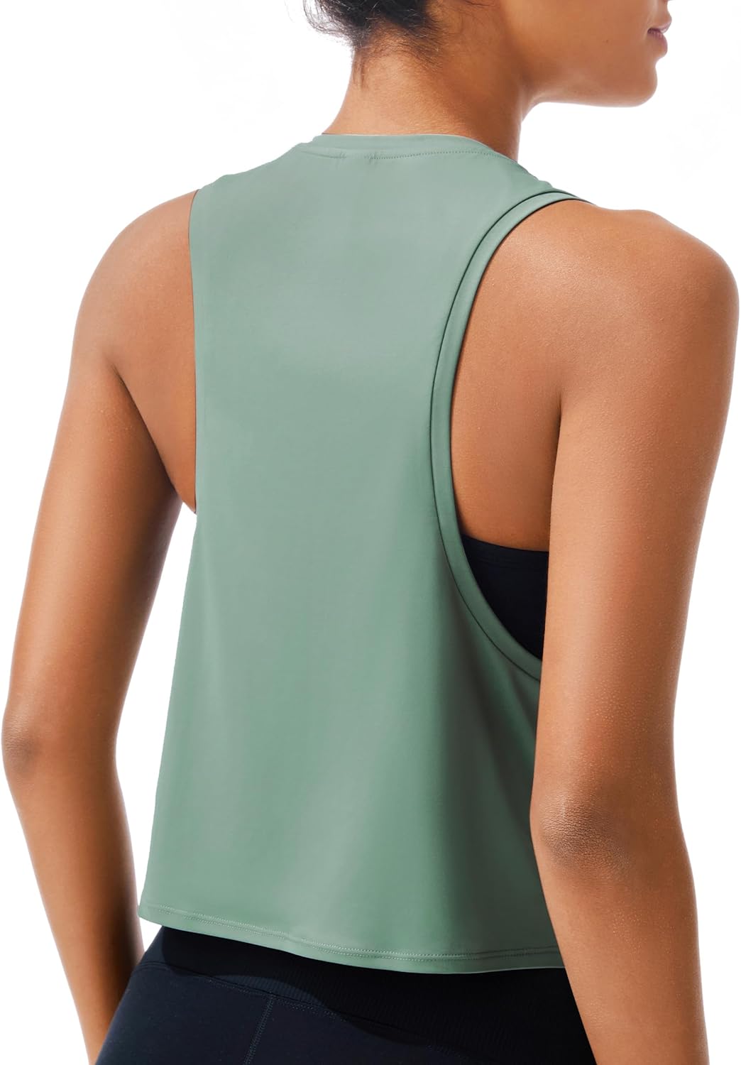 JOYSPELS Workout Tank Tops for Women, Ice Silk Quick Dry Athletic Crop Top, Loose Fit Running Yoga Gym Shirts