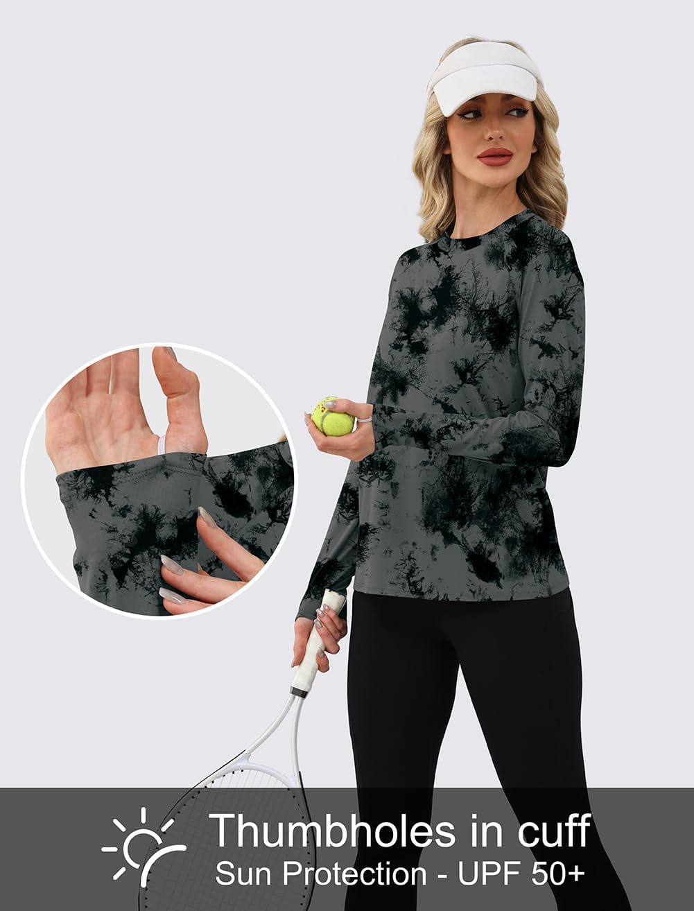 Alternative view of WIHOLL Workout Tops for Women Long Sleeve Sun Shirt UPF 50+ UV Protection Running Hiking Clothes Quick Dry Athletic Tops