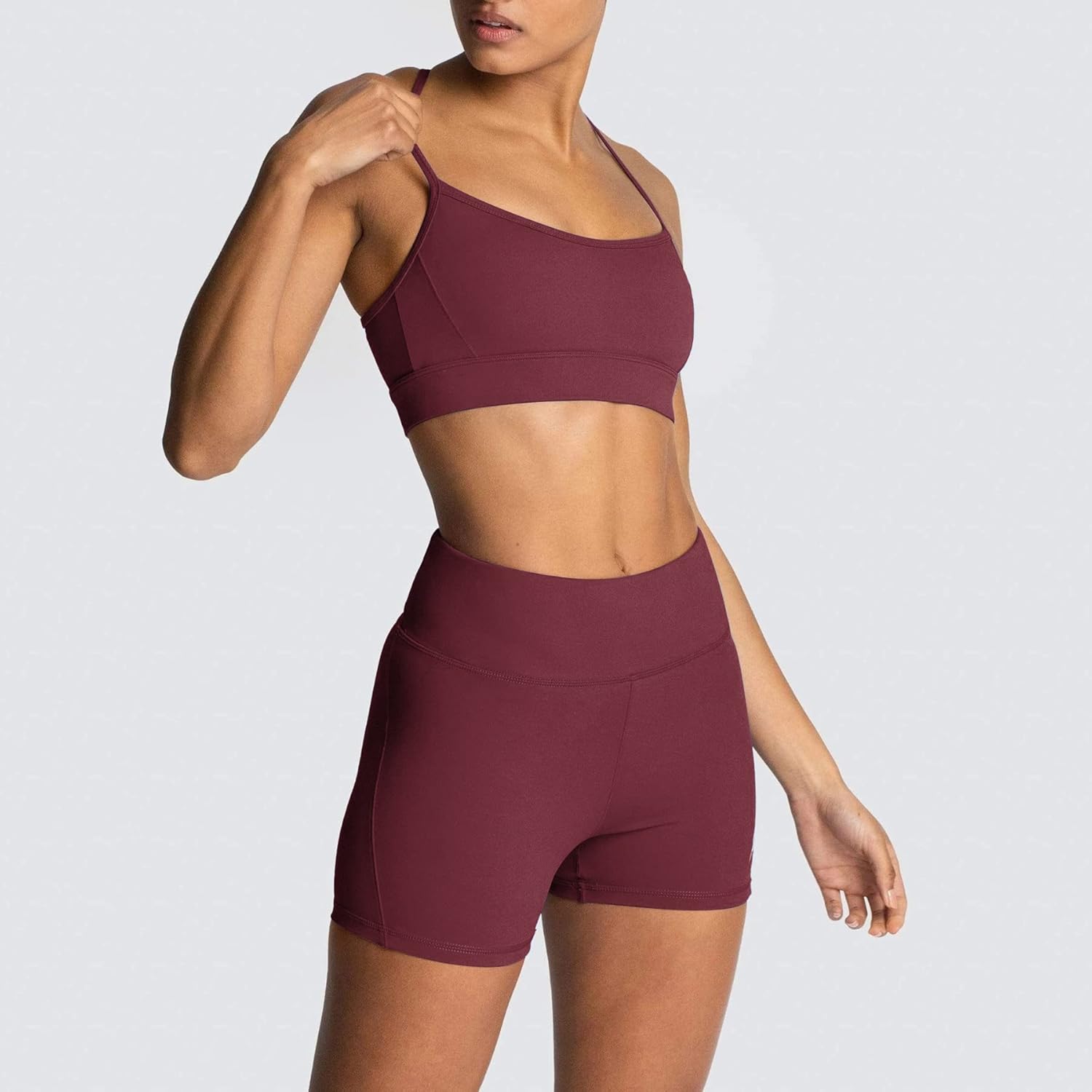 IMEKIS Women's Workout Sets 2 Piece Yoga Outfit High Waisted Biker Shorts Leggings Sports Bra Gym Fitness Clothes Tracksuit - Image 3