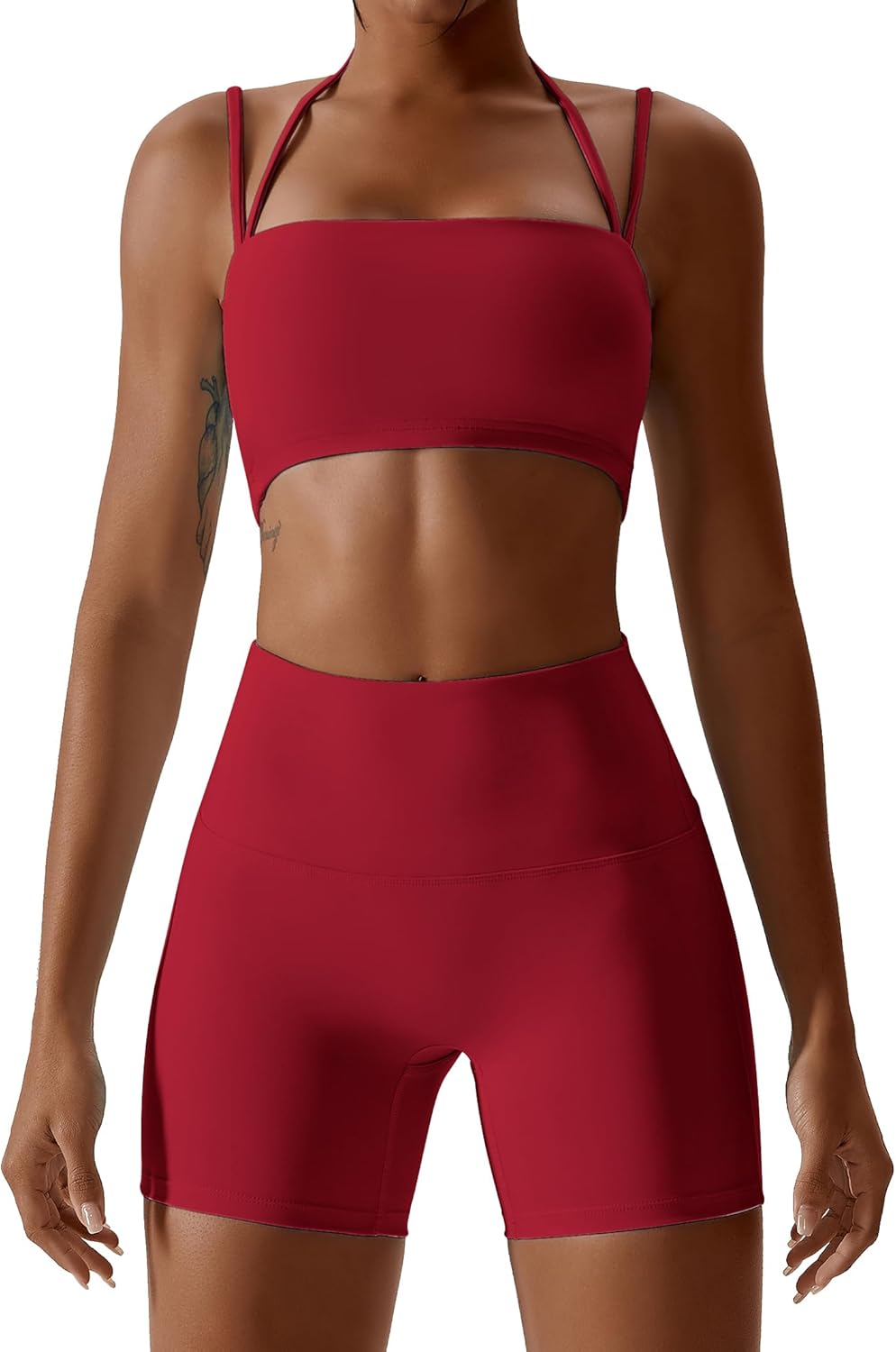 IMEKIS Women's Workout Sets 2 Piece Yoga Outfit High Waisted Biker Shorts Leggings Sports Bra Gym Fitness Clothes Tracksuit - Image 7