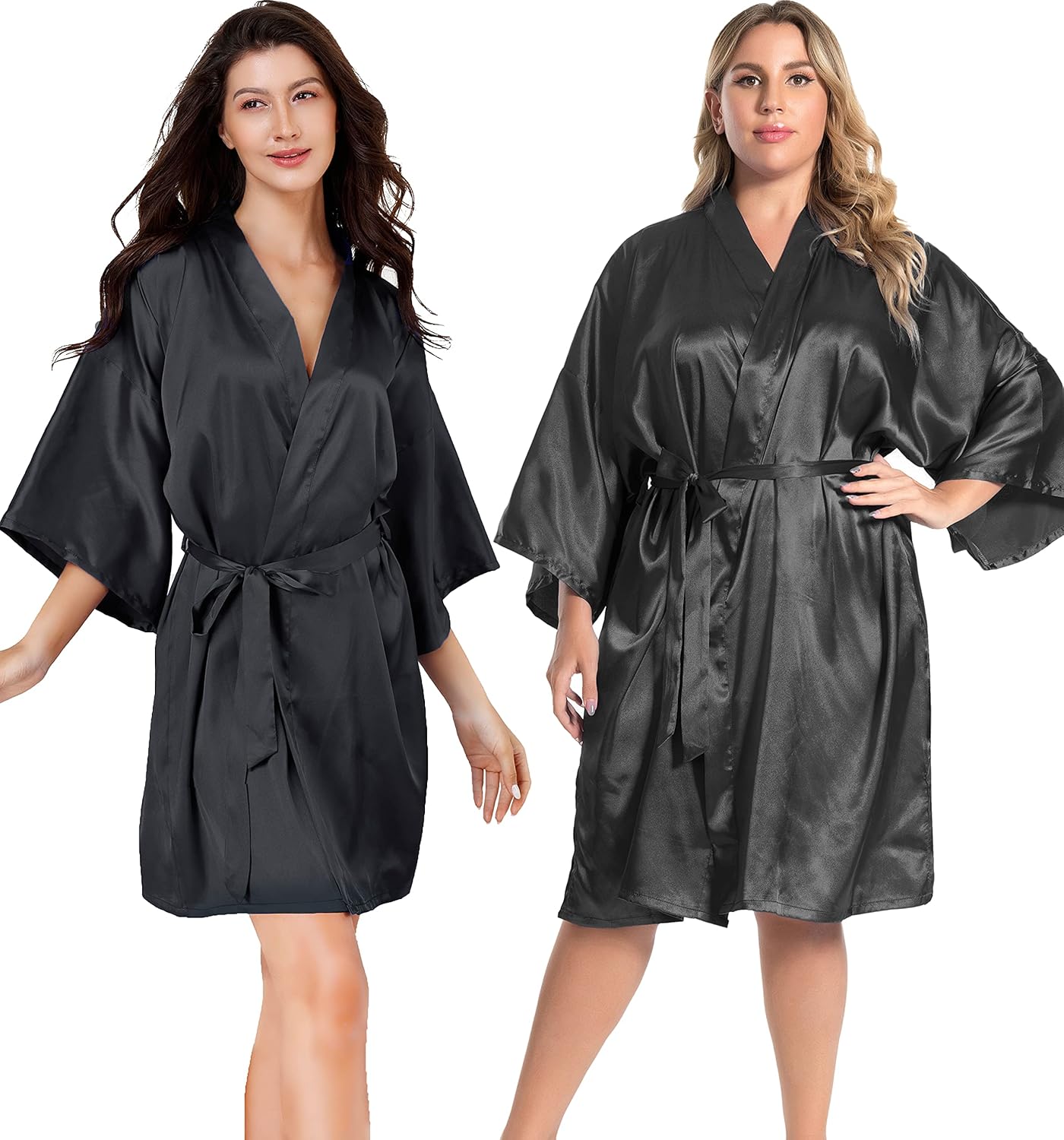 EPLAZA Women Silky Satin Robe Wedding Bridal Party Bride Bridesmaid Robes Kimono Loungewear Dressing Gowns - Image 8