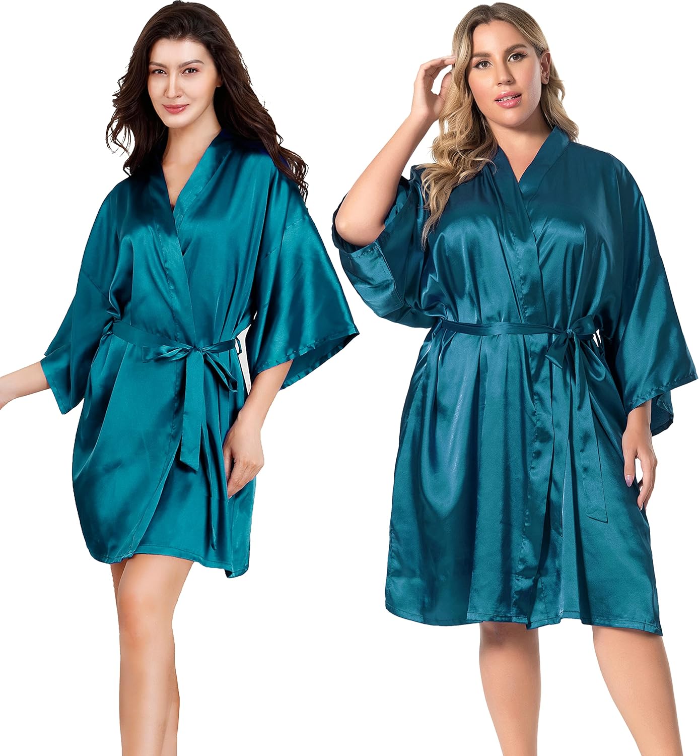 EPLAZA Women Silky Satin Robe Wedding Bridal Party Bride Bridesmaid Robes Kimono Loungewear Dressing Gowns - Image 9