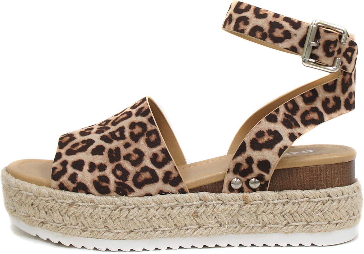 Soda Topic Open Toe Buckle Ankle Strap Espadrilles Flatform Wedge Casual Sandal - Image 9