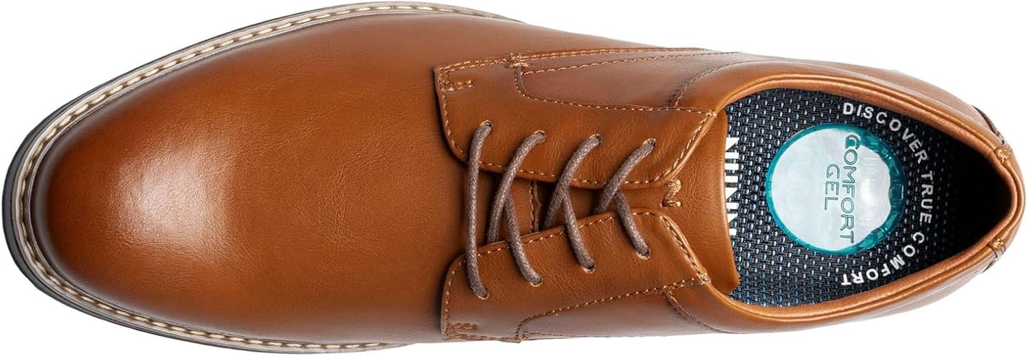 Nunn Bush Mens Carmelo Plain Toe Oxford Classic Modern Formal Plain Toe Lace Up Dress Casual Shoes