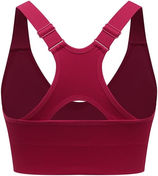 Sports Bra for Women High Support, High Impact Sports Bra Adjustable Supportive Wireless Gym & Yoga, Black, Large