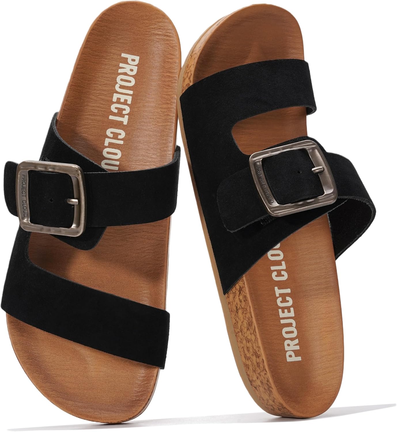 Project Cloud 100% Genuine Leather Womens Sandals u2013 Plush Insole Sandals for Women 2026 u2013 Lightweight & Non Slip Slides & Women Footwear with Buckle (Balanced) - Image 5