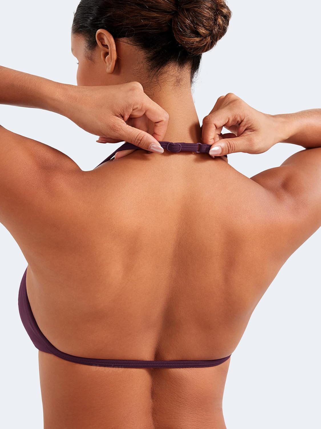 VOYJOY Impact Strappy Sports Bra Adjustable Padded Workout Gym Yoga Bra Crop Top for Women