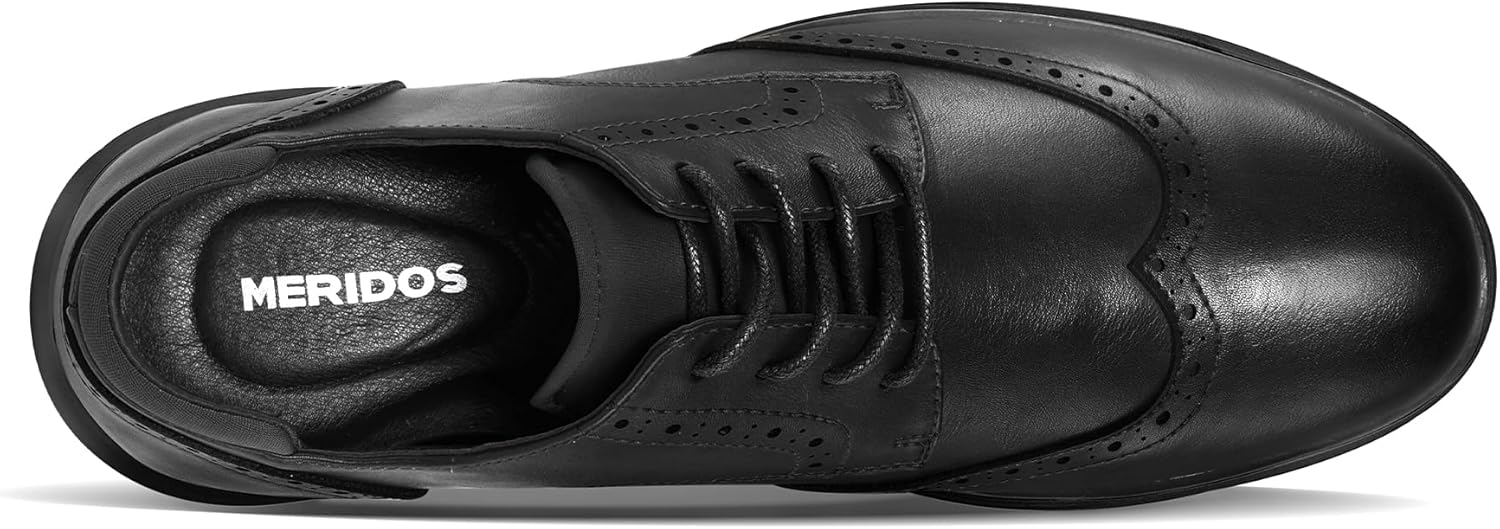 MERIDOS Men's Dress Sneakers Lightweight Casual Business Wingtip Oxford Shoes - Image 3