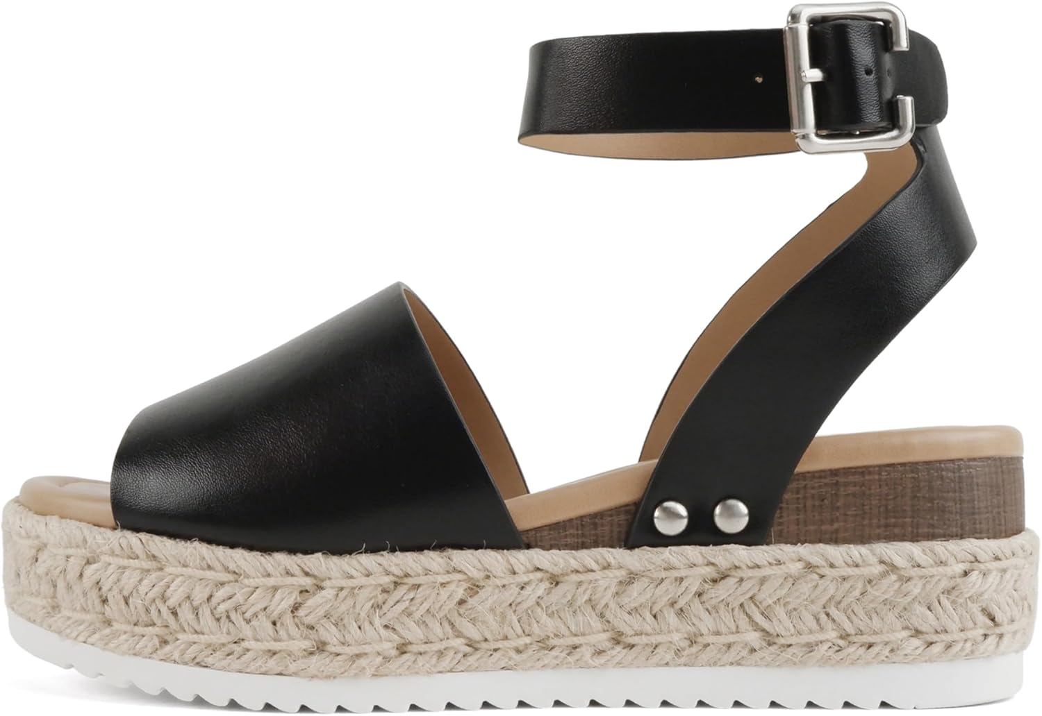 Soda Topic Open Toe Buckle Ankle Strap Espadrilles Flatform Wedge Casual Sandal - Image 7