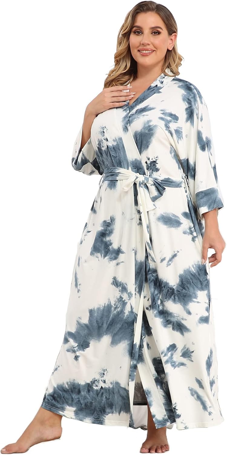 Alternative view of Super Shopping-zone Women's Plus Size Long Robes Kimonos Plus Size Maternity Robes Delivery Robes Sleepwear