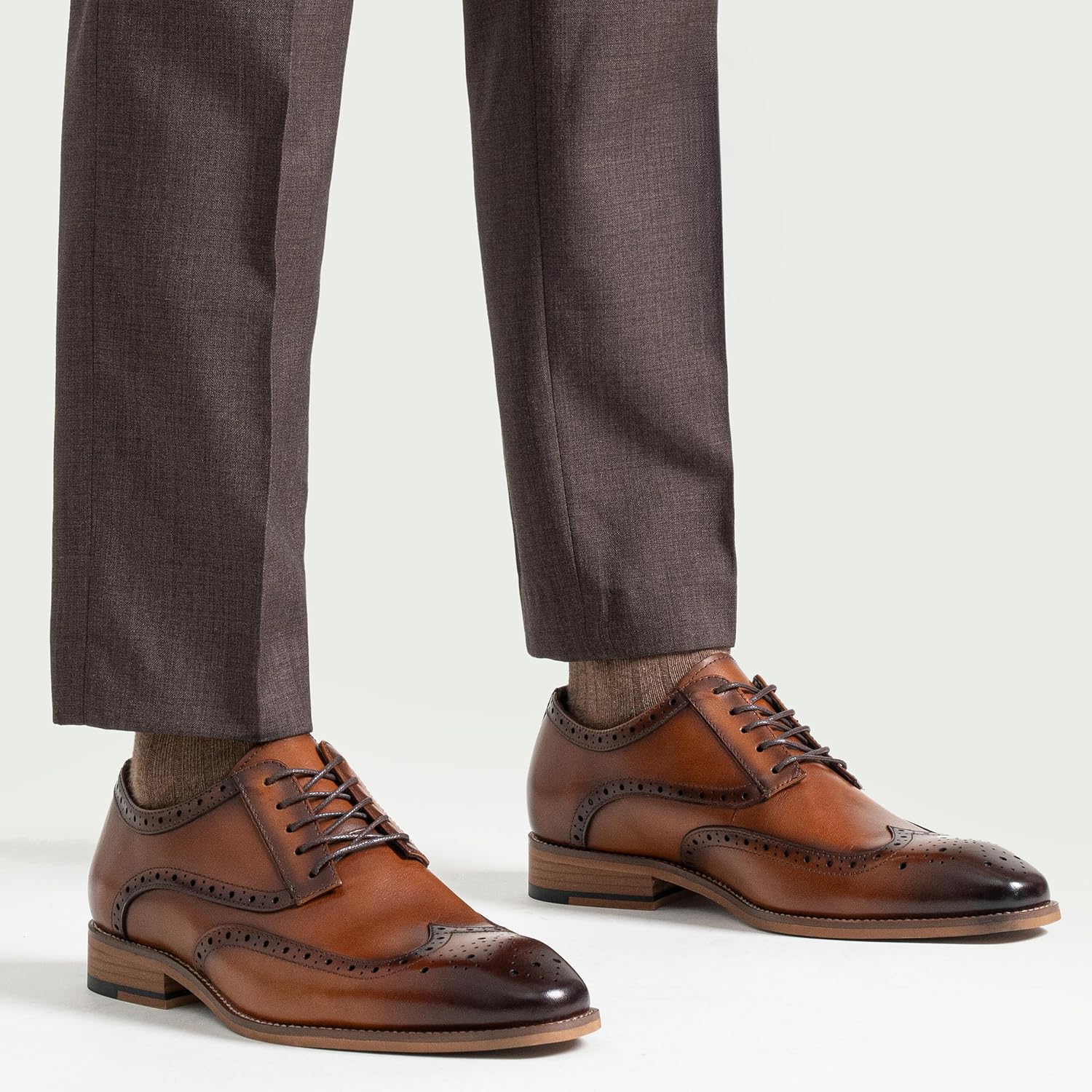 Alternative view of Jousen Mens Dress Shoes Leather Oxford Derby Shoe Formal Brogue Wingtip Dress Shoes for Men