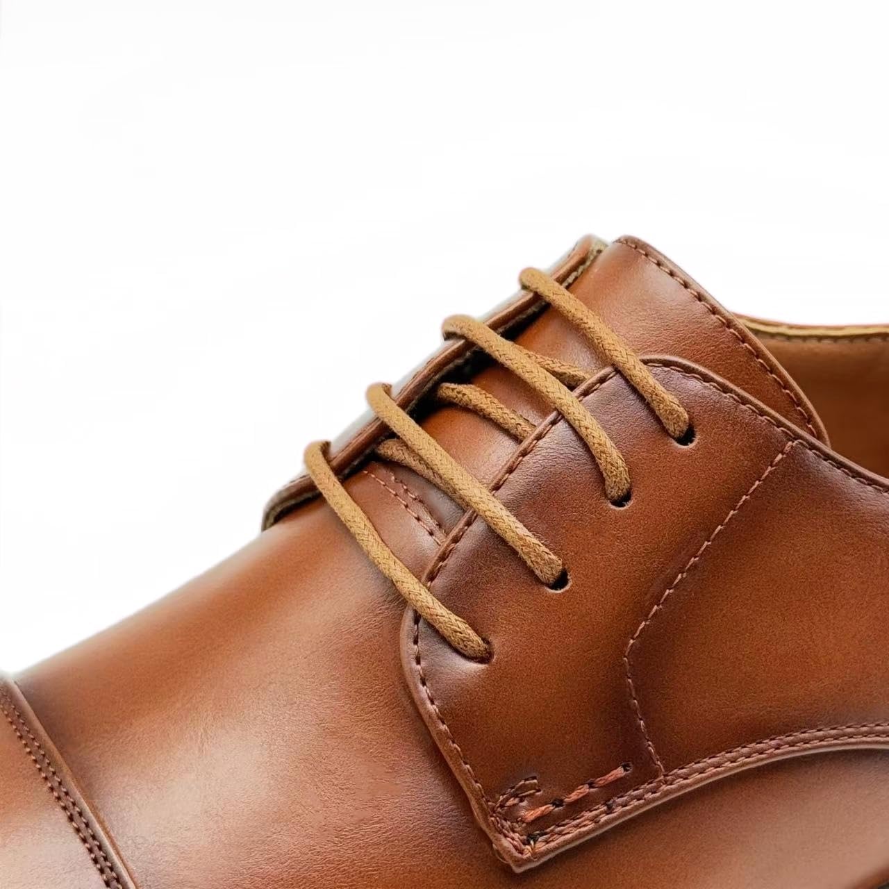 Finishing & Sewing Men's Cap Toe Lace Up Oxford Dress Shoes