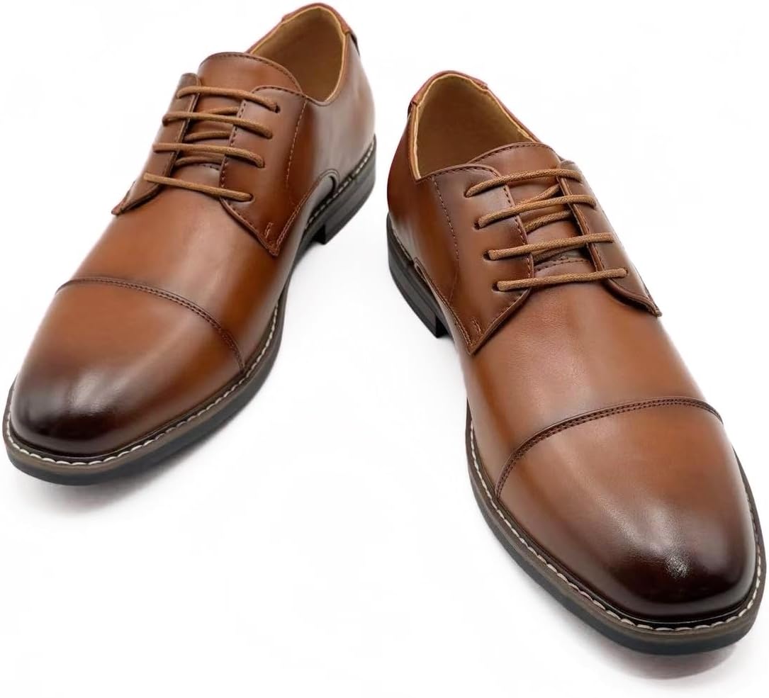 Alternative view of Finishing & Sewing Men's Cap Toe Lace Up Oxford Dress Shoes