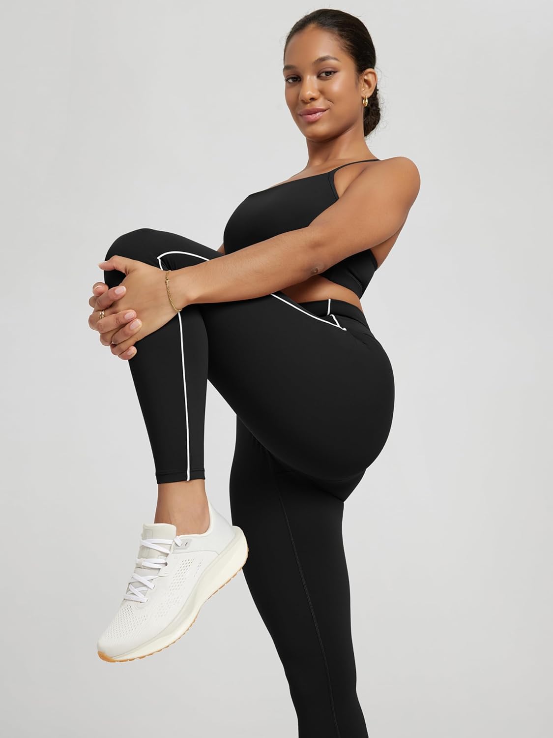 ODODOS Women's Drawstring Tie Daily Leggings 25" / 28" High Waist Workout Yoga Pants