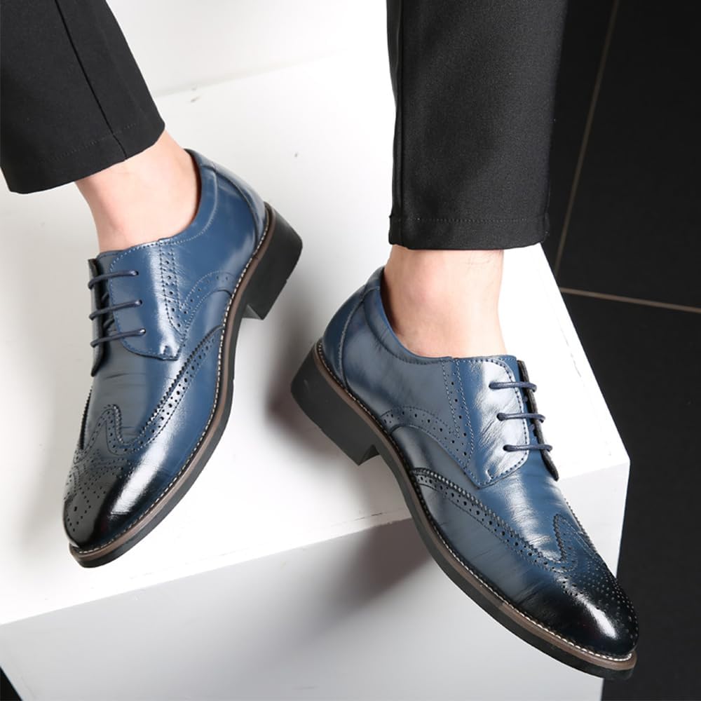 ZUAUOOT Men's Dress Shoes Classic Lace-Up Shoes Business Oxford Shoes for Men Wedding Party Fashion Wingtip Shoes