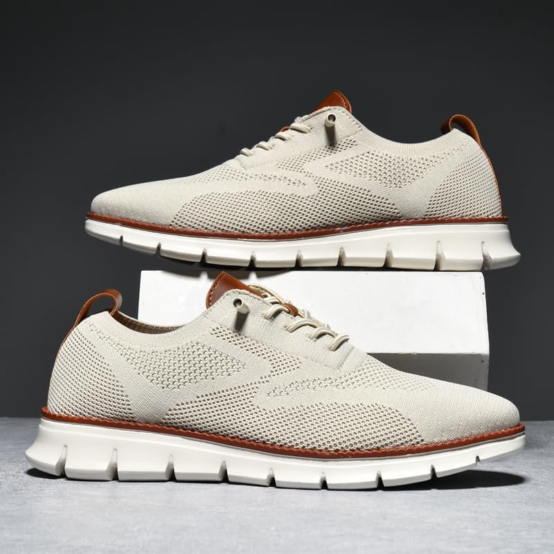 Wearbreeze Menu2019s Business Casual Oxford Sneakers u2013 Lightweight Lace-Up Dress Shoes for Work, Travel & Daily Commute