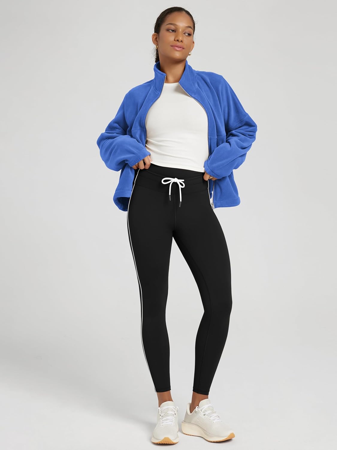 Alternative view of ODODOS Women's Drawstring Tie Daily Leggings 25" / 28" High Waist Workout Yoga Pants