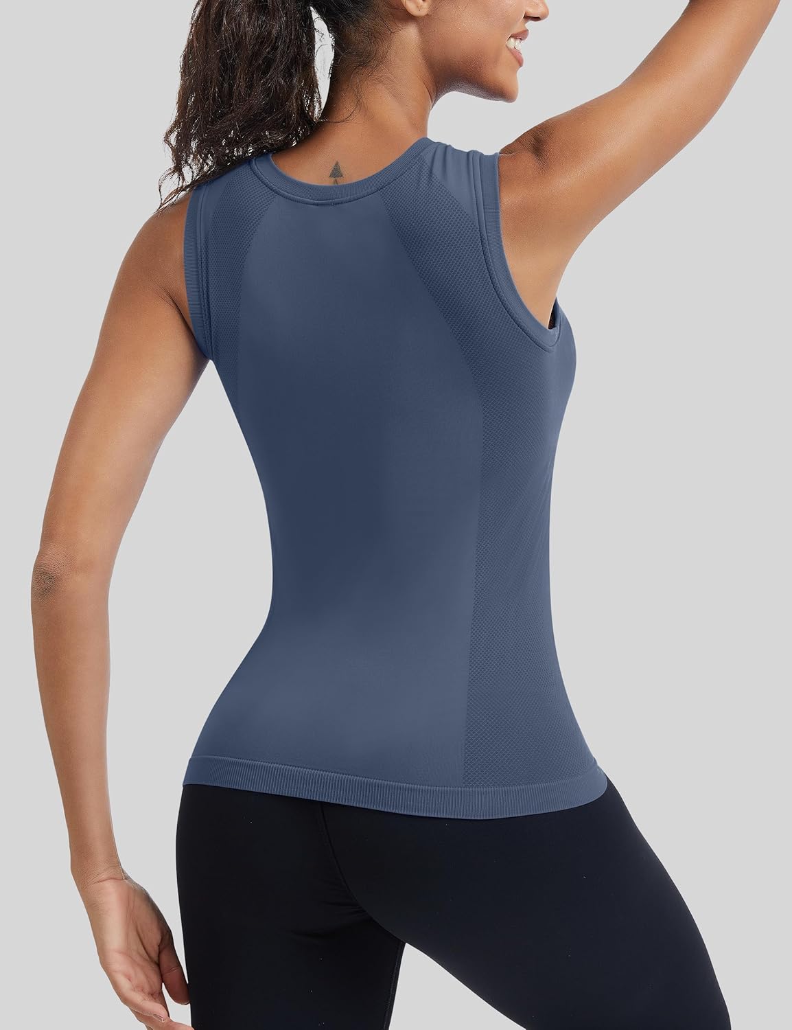 MathCat Women's Seamless Workout Tank Tops with Built in Bra, Sleeveless Padded Athletic Yoga Shirts for Daily Wear