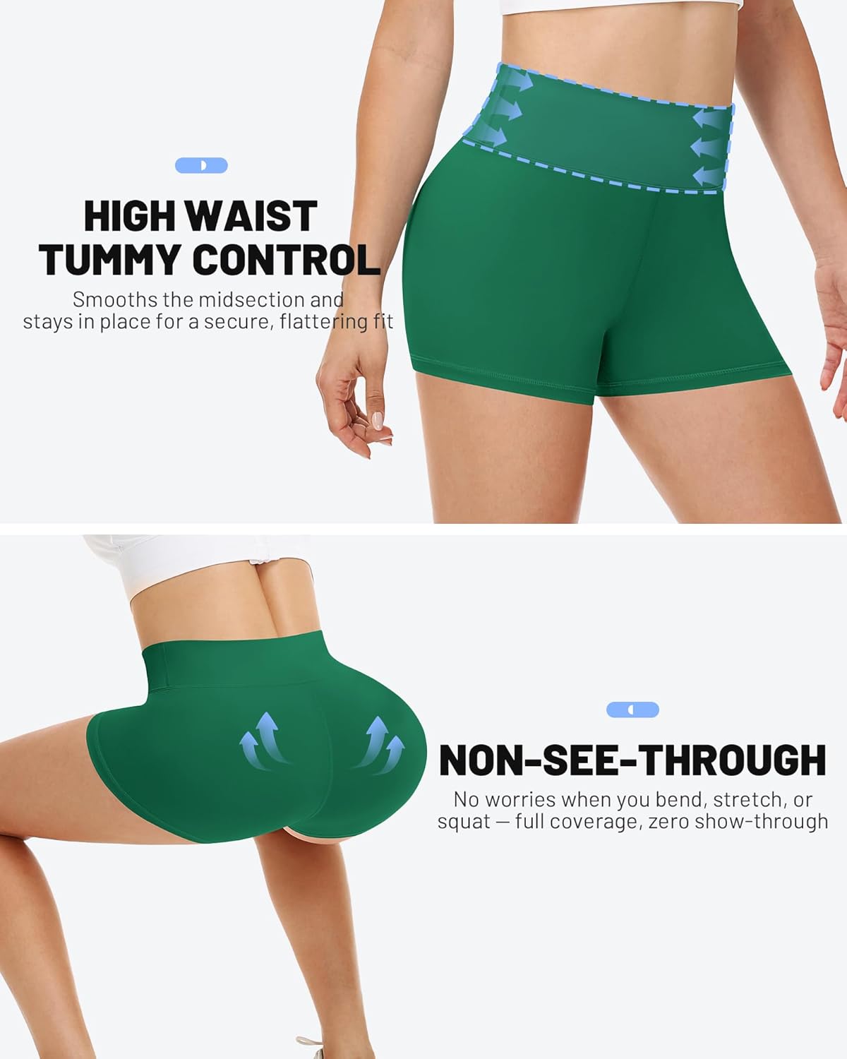 Alternative view of Runhit Women's Workout Biker Shorts - 3"/5"/8" High Waisted Tummy Control Spandex Booty Shorts for Volleyball Gym Yoga Dance