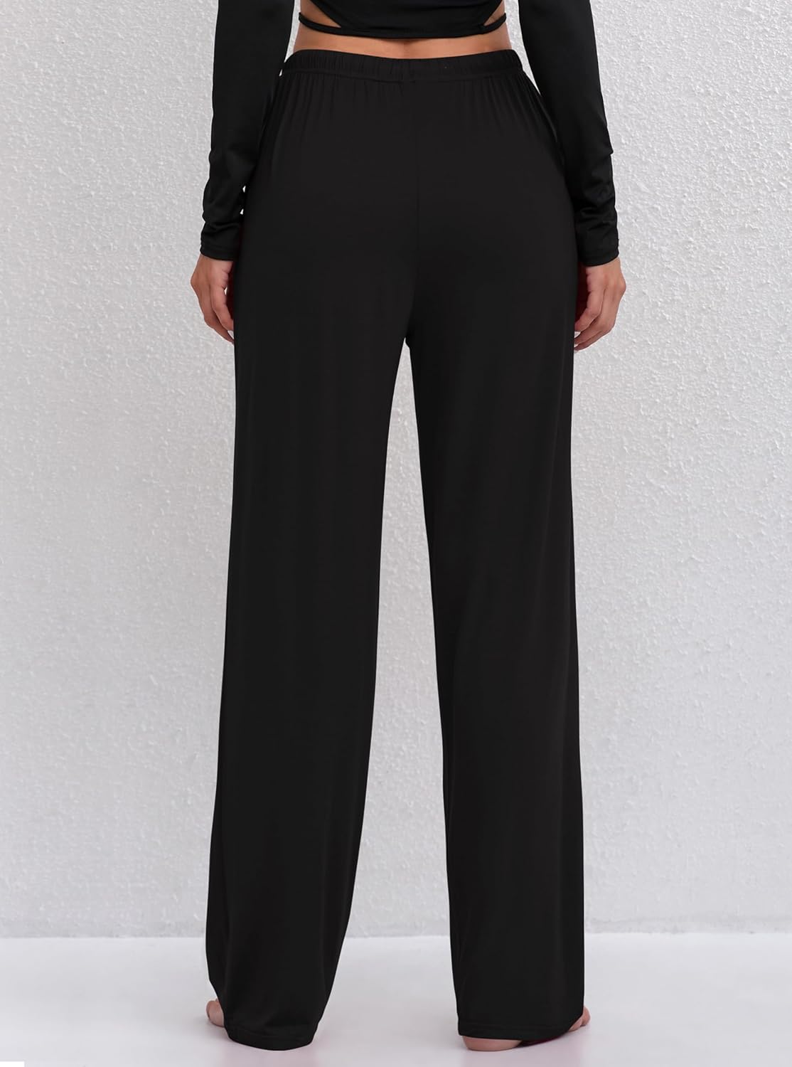 Alternative view of FEQO 2 Pack Women's Lounge Pants Wide Leg Yoga Pants Casual Pajama Bottoms