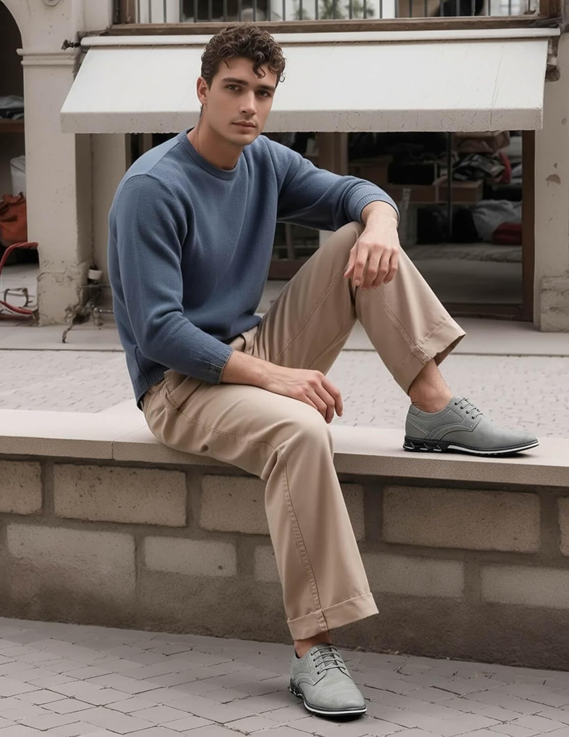 Alternative view of Men's Dress Shoes Comfort Soft Men Oxford Superior Flexural Leather Fashion Dress Sneakers Business Casual Derby Shoe