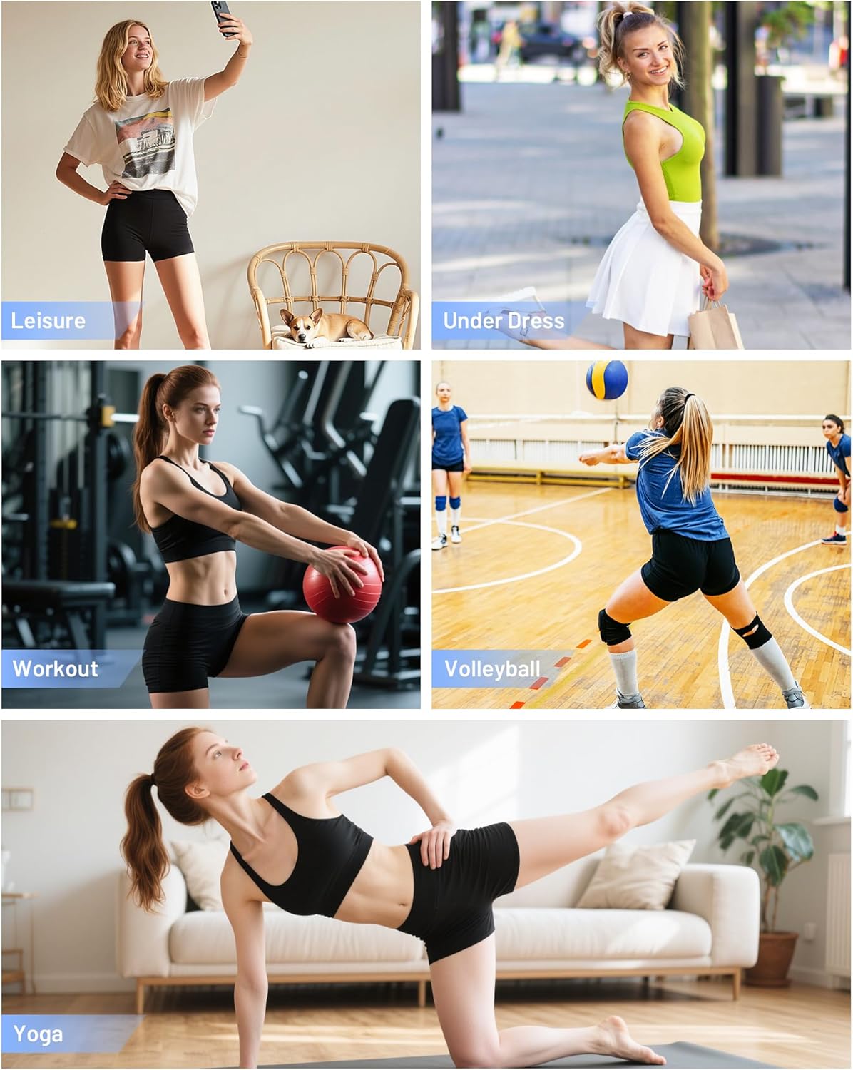 Runhit Women's Workout Biker Shorts - 3"/5"/8" High Waisted Tummy Control Spandex Booty Shorts for Volleyball Gym Yoga Dance - Image 4