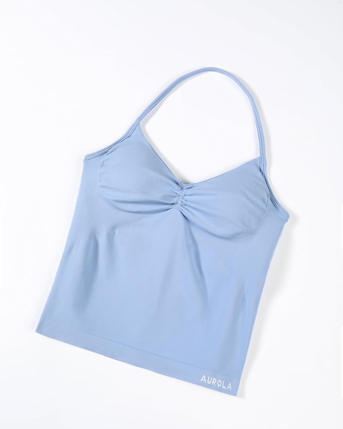 Alternative view of AUROLA Women's Influence Longline Strappy Halter Workout Tank Top