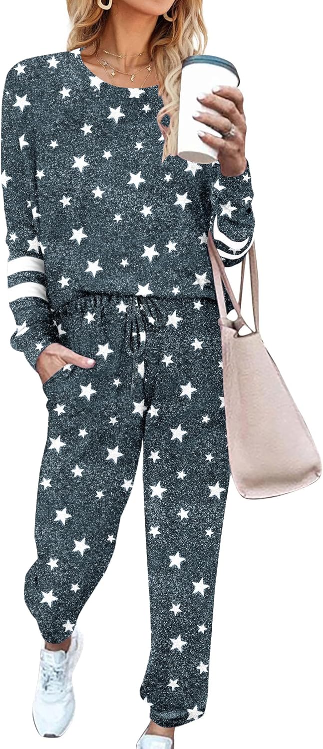 Ekouaer Sweatsuits Womens Loungewear Set Tracksuit Long Sleeve Pajamas Set with Pockets 2 Piece Outfits Lounge Sets - Image 5
