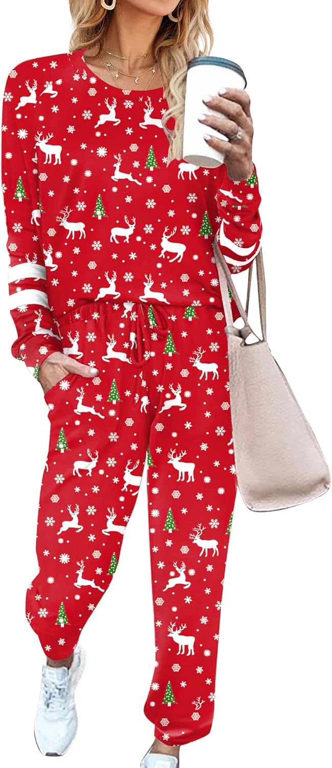 Ekouaer Sweatsuits Womens Loungewear Set Tracksuit Long Sleeve Pajamas Set with Pockets 2 Piece Outfits Lounge Sets - Image 8