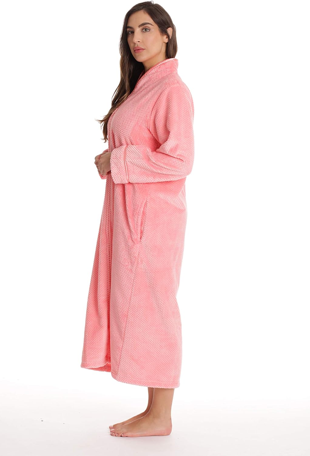 Just Love Textured Plush Zipper Lounger Robe for Women