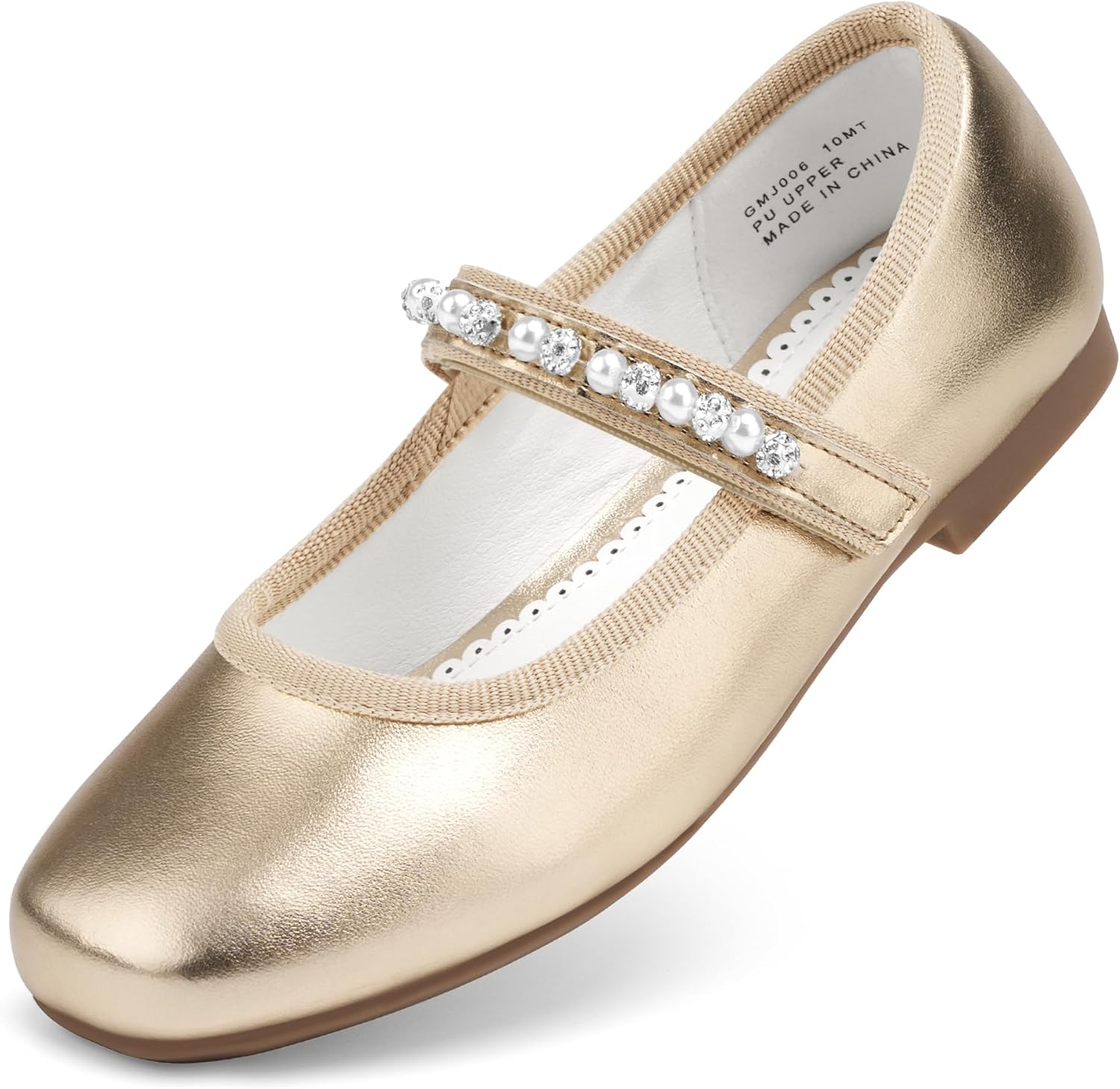 Stelle Girls Wedding Dress Shoes Ballet Flats Flower Party Mary Jane with Beaded Straps Toddler/Little/Big Kids - Image 7