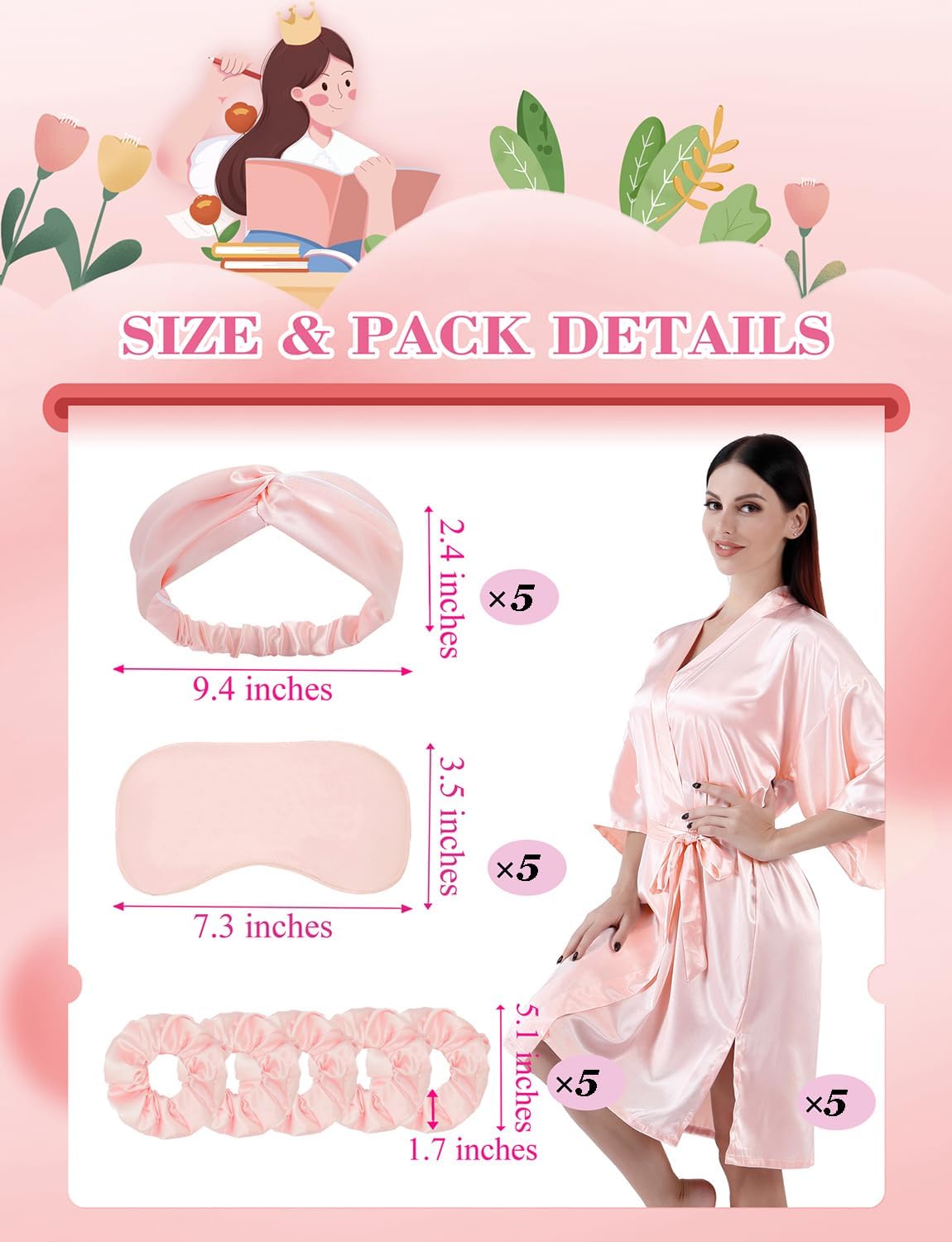 20 Pcs Women Satin Silky Robe Wedding Bridal Party Bride Bridesmaid Robes Kimono Loungewear Dressing Gowns