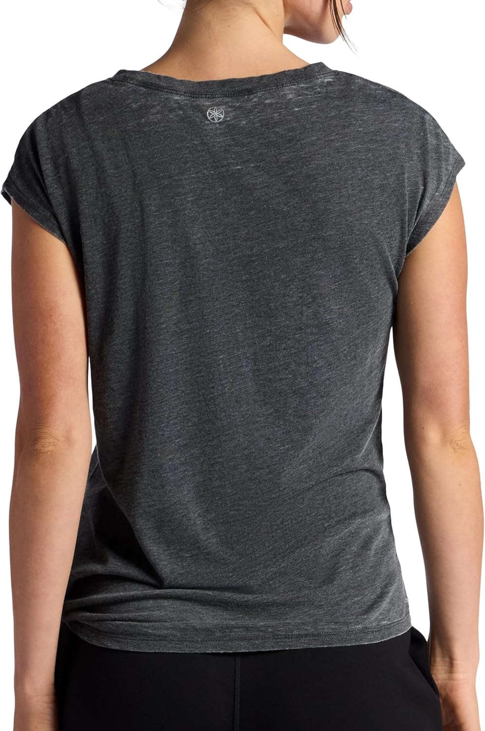 Gaiam Womens Burnout Tie Crewneck T-Shirt with Adjustable Hem, Relaxed Fit, Lightweight Breathable Material