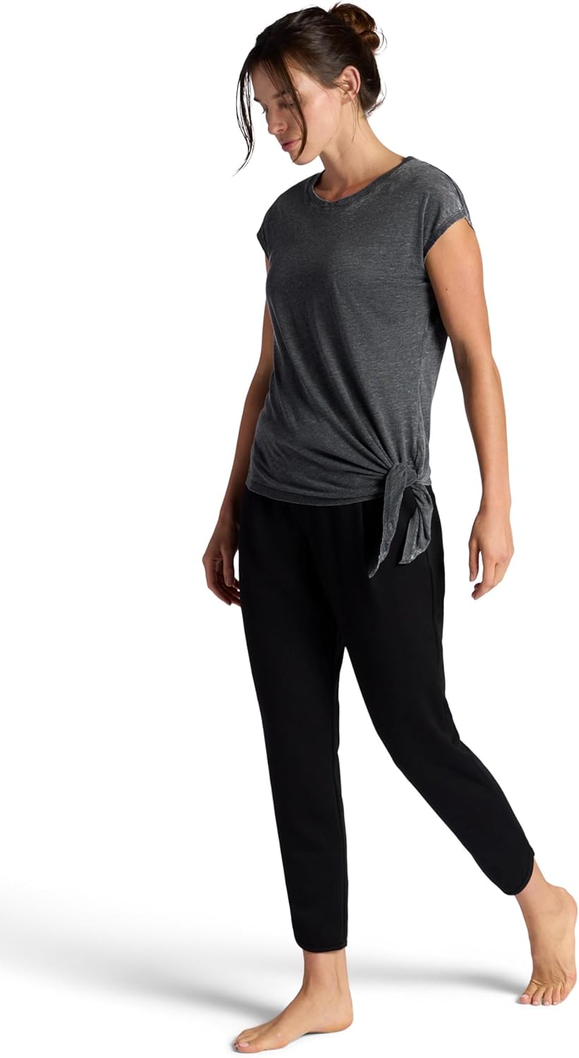 Alternative view of Gaiam Womens Burnout Tie Crewneck T-Shirt with Adjustable Hem, Relaxed Fit, Lightweight Breathable Material