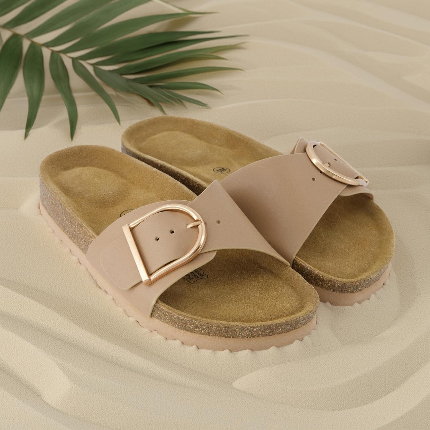 Alternative view of CUSHIONAIRE Leeds Sandals for Women, Slip On Big Buckle Slide Womens Sandals with Memory Foam Footbed, Comfortable Summer Footwear