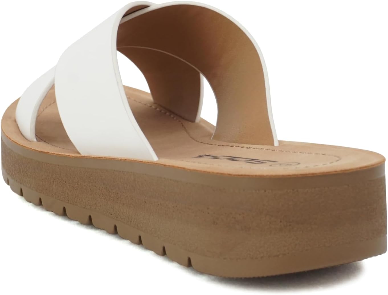 Alternative view of Soda LUCY ~ Women Open Toe Flatform Platform Crisscross Band Upper Fashion Slide Sandals