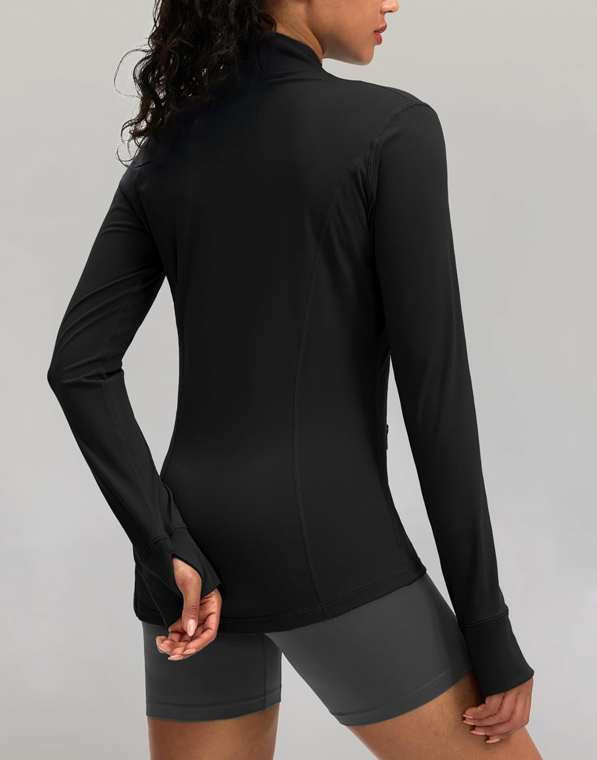 Alternative view of Women's Workout Jackets with 4 Pockets Zip Up Slim Fit Soft Fall Jacket for Yoga Running Athletic