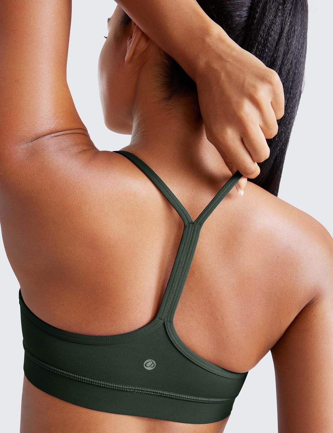 CRZ YOGA Butterluxe Y Back Sports Bras for Women - Padded Racerback Low Impact Spaghetti Thin Strap Workout Yoga Top - Image 3