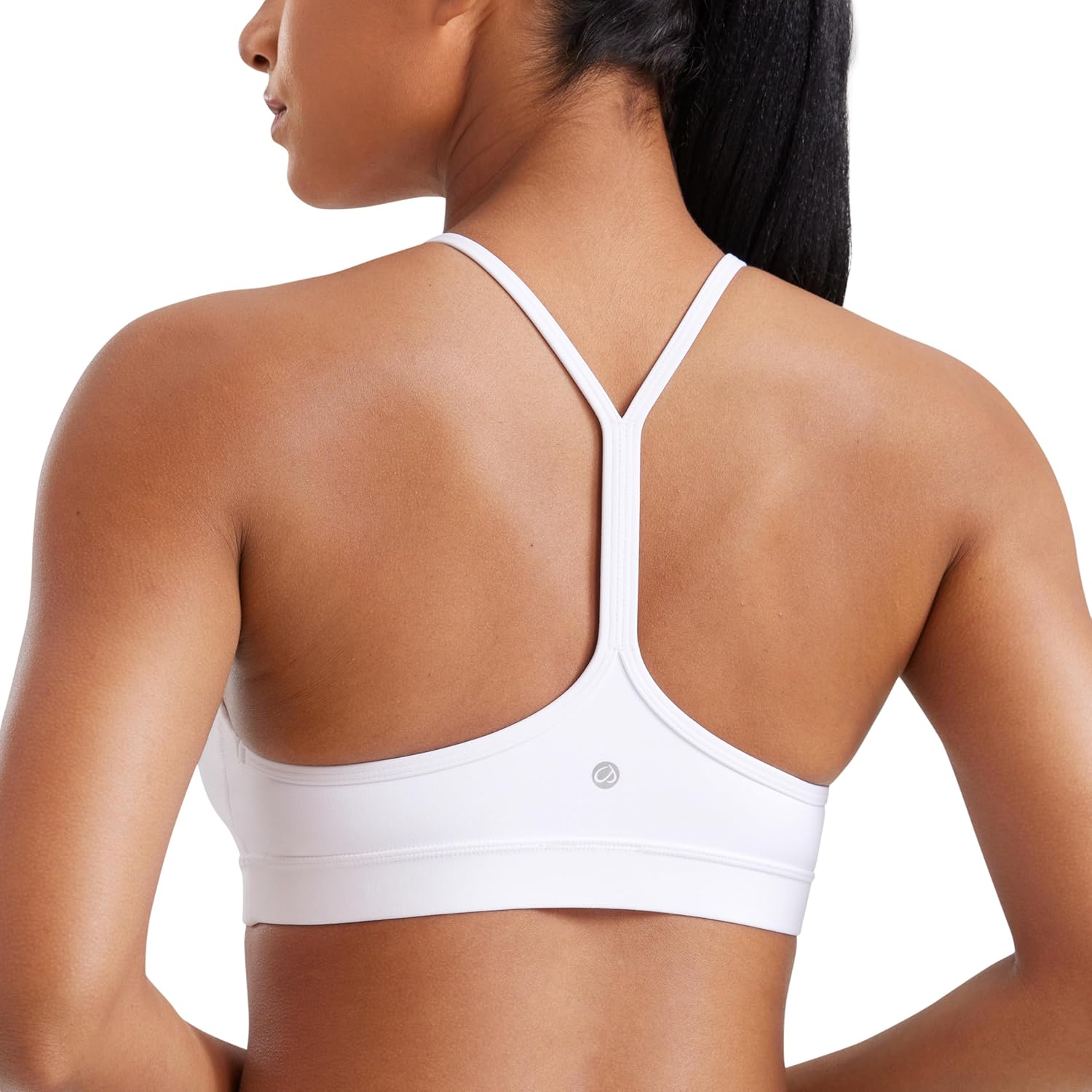 CRZ YOGA Butterluxe Y Back Sports Bras for Women - Padded Racerback Low Impact Spaghetti Thin Strap Workout Yoga Top - Image 5