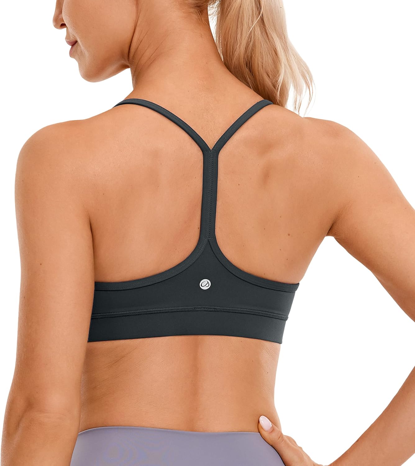 CRZ YOGA Butterluxe Y Back Sports Bras for Women - Padded Racerback Low Impact Spaghetti Thin Strap Workout Yoga Top - Image 6