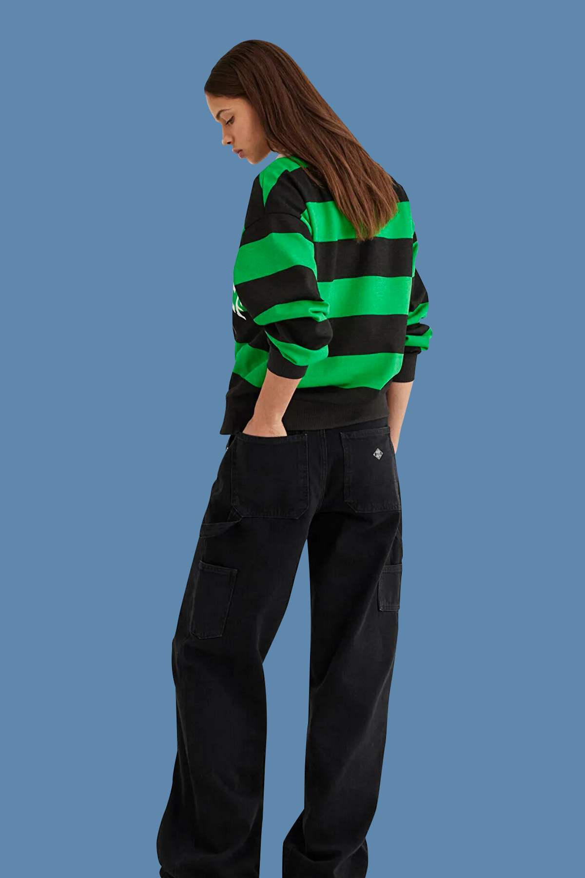 High-Waist Wide Leg Anthracite Denim Pants – Anthracite | Hovystore