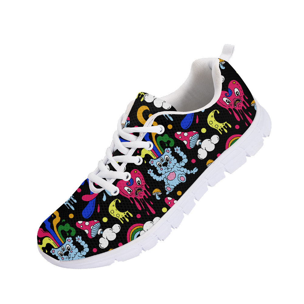 Pattern With Psychedelic Elements And Colorful Polka Dots Running Shoes Sport - Personalized Sneakers